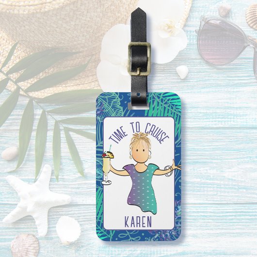 Für ihren lustigen Cartoon Tropical Beach Cruise Gepäckanhänger