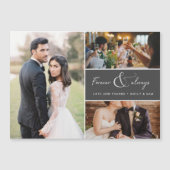 Für immer 3 Foto Hochzeit Danke Magnetkarte (Vorderseite)