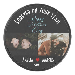 Für immer an Ihrem Team Valentinstag 2 Fotos Eishockey Puck