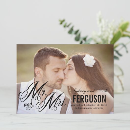 Für immer Ankündigung einer Hochzeit - Schwarz (Stehend Vorderseite)