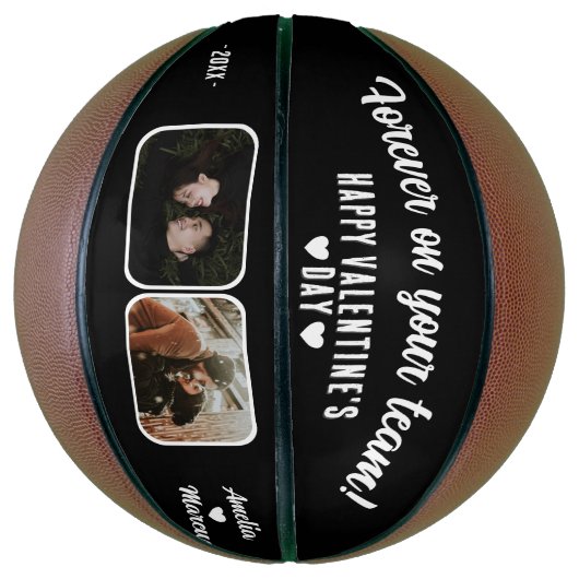 Für immer auf Ihrem Team Happy Valentine 2 Foto Basketball (Vertikal)