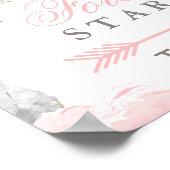 Für immer beginnt diese Art rosa Aquarellfarben-Ro Poster (Ecke)