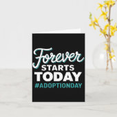 Für immer beginnt heute Adoptionstag Karte (Gelbe Blume)