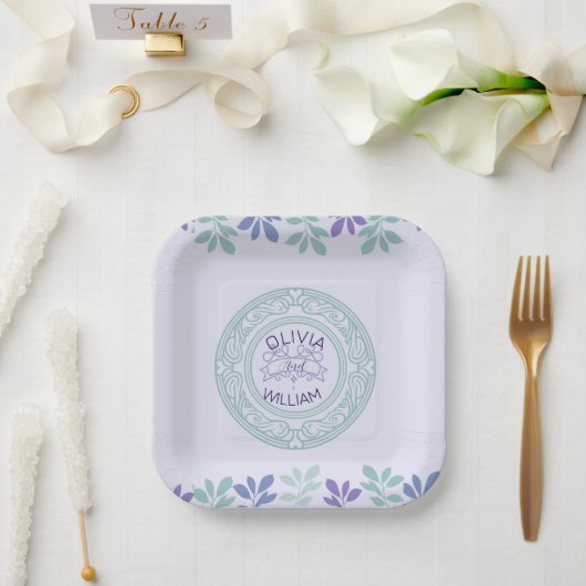 Für immer beginnt hier: Eine Hochzeit Pappteller (Hochzeit)