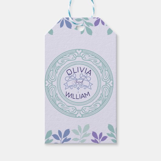 Für immer beginnt hier: Eine Hochzeitseinladung Geschenkanhänger (Vorderseite)