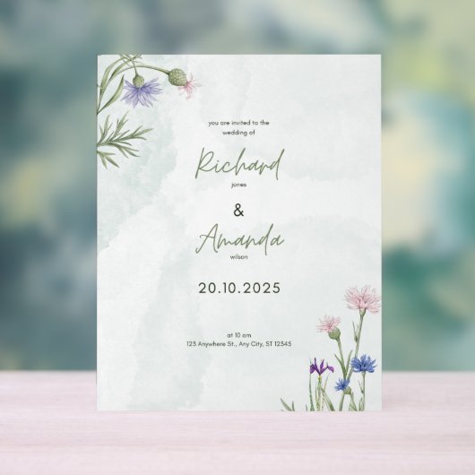 Für immer beginnt hier: Elegante Hochzeitsposter Acrylschild (Neutral)