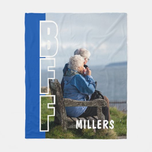 Für immer beste Freunde Blau Foto Illusionsdecke Fleecedecke (Vorderseite)