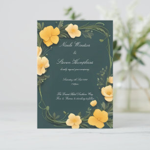Für immer blühende Butterblumen-Hochzeitseinladung
