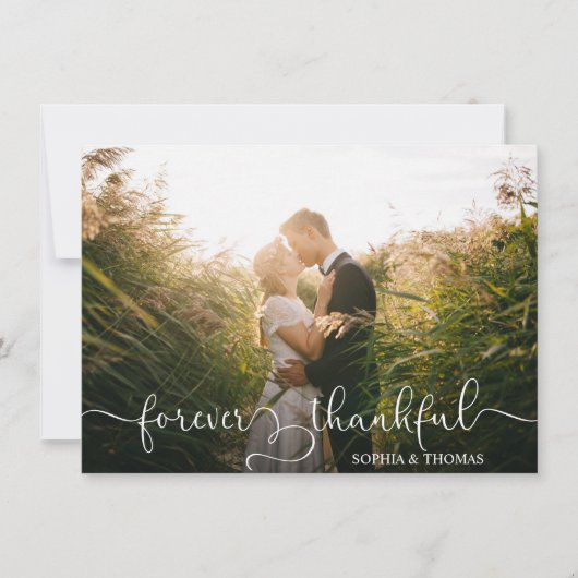 Für immer dankbar Hochzeit Danke Herz FOTO Karte (Vorderseite)