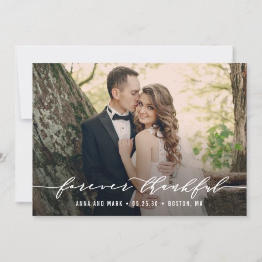 Für immer dankbar Hochzeit danke Ihnen Fotokarte (Vorderseite)