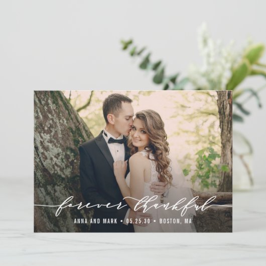 Für immer dankbar Hochzeit danke Ihnen Fotokarte (Stehend Vorderseite)