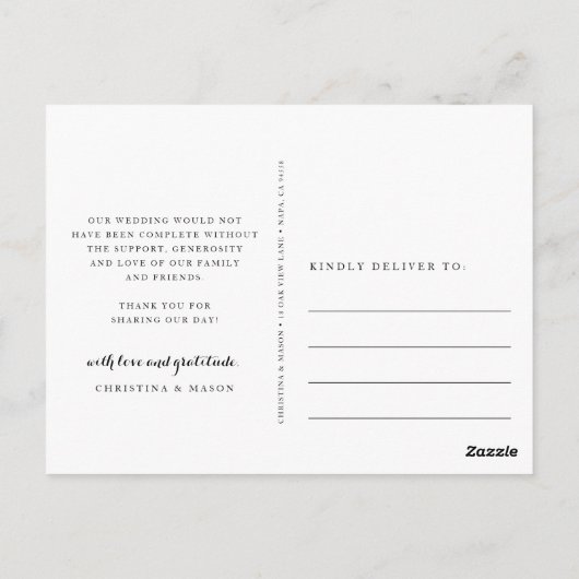 Für immer dankbar Hochzeitfoto Collage Vielen Dank Postkarte (Rückseite)