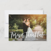 Für immer dankbar rustikale Skript Hochzeit danke (Vorderseite)