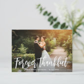 Für immer dankbar rustikale Skript Hochzeit danke (Stehend Vorderseite)