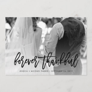 Für immer dankbar   Typografie und Hochzeitsstift Dankeskarte