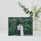 Für immer dankbar | White Script Wedding Vielen Da Postkarte (Stehend Vorderseite)