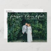 Für immer dankbar | White Script Wedding Vielen Da Postkarte (Vorne/Hinten)