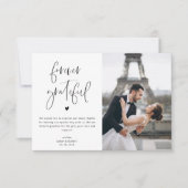 für immer dankbare Foto Hochzeit danke Ihnen Karte (Vorderseite)