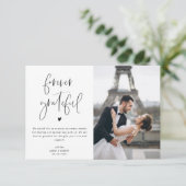 für immer dankbare Foto Hochzeit danke Ihnen Karte (Stehend Vorderseite)