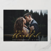 Für immer dankbare Gold Foil Wedding Dankeschön Ca Folieneinladung (Vorderseite)