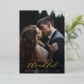 Für immer dankbare Gold Foil Wedding Dankeschön Ca Folieneinladung (Stehend vorne)