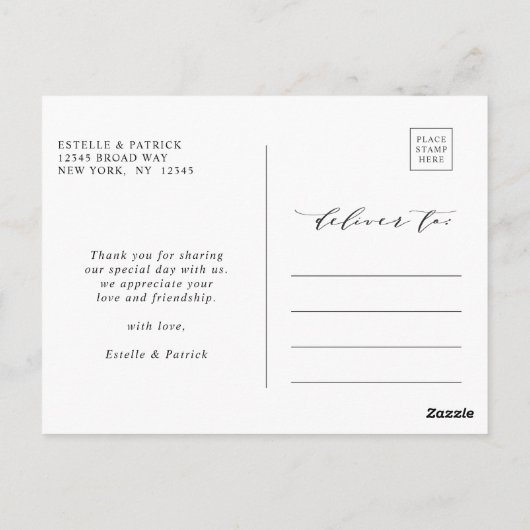 Für immer dankbare Hochzeit Danke Foto Postkarte (Rückseite)