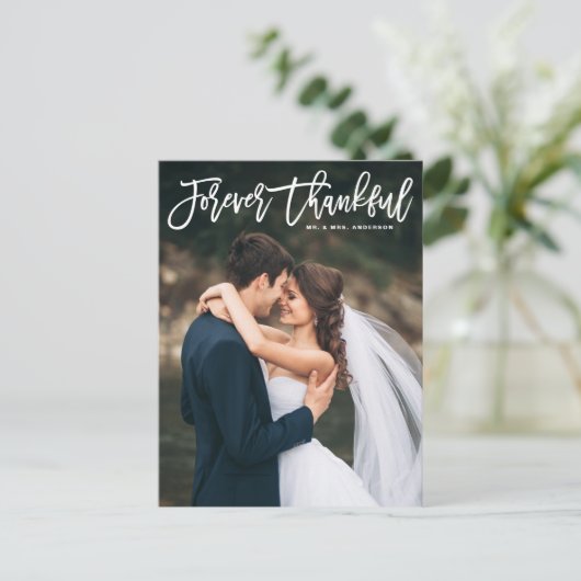 Für immer dankbare Hochzeit Postkarte (Stehend Vorderseite)