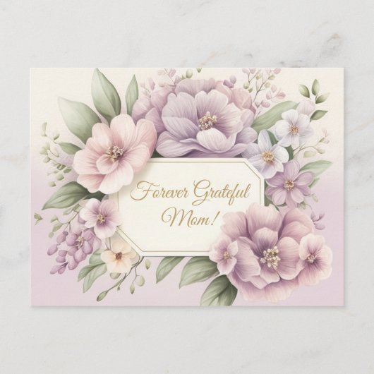 Für immer dankbare Mutter mit Lavendelblumen Postkarte (Vorderseite)