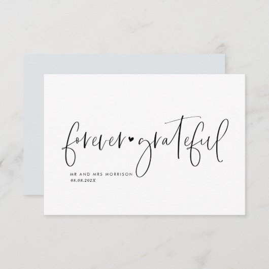 Für immer dankbare Schreiben Hochzeit Dankeschön K Dankeskarte (Vorne/Hinten)
