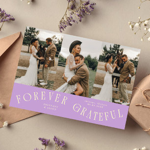 Für immer dankbare Wisteria-Hochzeits-Multi-Foto-K Dankeskarte