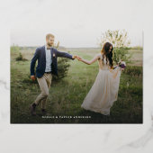 Für immer dankbarer Hochzeitsfoil Danke Foto Card Folieneinladung (Vorderseite)