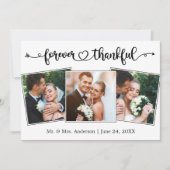 Für immer dankbares Kalligrafie Herz 3 Foto Hochze Dankeskarte (Vorderseite)