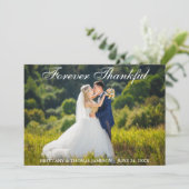 Für immer danken dankbare Hochzeit Ihnen Dankeskarte (Stehend Vorderseite)
