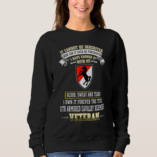 Für immer das Titel 11. Armored Cavalry Regiment V Sweatshirt (Vorderseite)