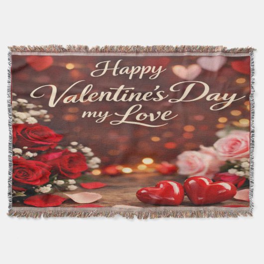 'Für immer dein Valentinstag'-Wurfdecke Decke (Vorderseite)