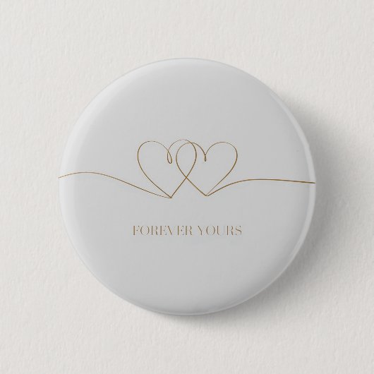 Für immer: Design miteinander verwobener Herzen Button (Vorderseite)