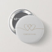 Für immer: Design miteinander verwobener Herzen Button (Vorne & Hinten)
