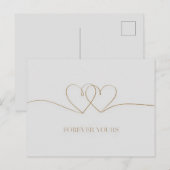 Für immer: Design miteinander verwobener Herzen Postkarte (Vorne/Hinten)