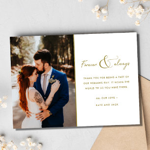 Für immer ein elegantes Hochzeitsfest Foto Vielen  Dankeskarte