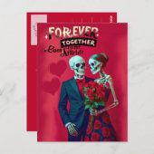 Für immer ein Skelettpaar in der Liebe Postkarte (Vorne/Hinten)