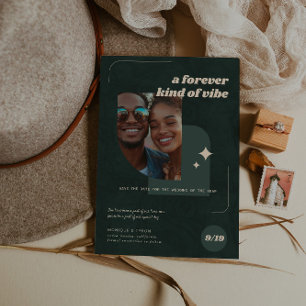 Für immer eine Art Vibe Retro Wedding Foto Save The Date