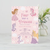 Für immer eine Prinzessin-Einladung. Vier je ein P Einladung (Stehend Vorderseite)