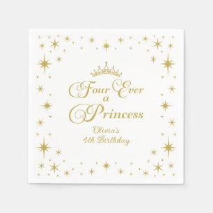 Für immer eine Prinzessin Gold Prinzessin 4. Gebur Serviette