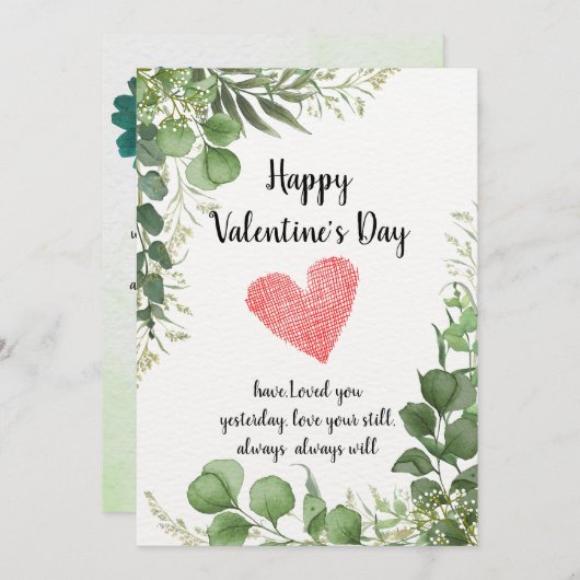 Für immer: Eine Valentinstag-Feier" Einladung (Vorne/Hinten)