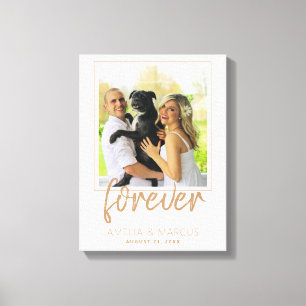 Für immer elegante goldene Schrift Hochzeitsandenk Leinwanddruck