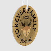 Für immer Familien-Waldrotwild-Adoptions-Geschenk Ornament (Vorderseite)