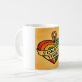 Für immer farbenfrohe Liebe Herz Kaffeetasse (Vorderseite Links)