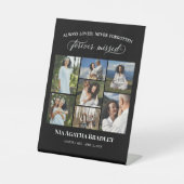 Für immer fehlte Elegant Memorial Foto Collage Sockelschild (Vorderseite)