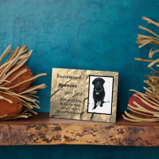 Für immer fehlte Tabletop Plaque mit Easel Fotoplatte (Seite)