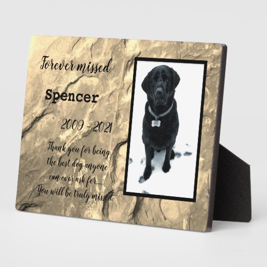 Für immer fehlte Tabletop Plaque mit Easel Fotoplatte (Seite)